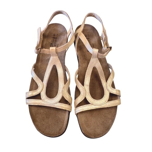 Naot Dorith Elegant Flat Sandal Size 41 Women's US 10 NWOB Radiant Gold - Picture 2 of 8